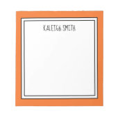 Bloc-note Orange personnalisé Blanc Couleur modifiable (Devant)