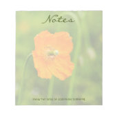 Bloc-note Orange Populaire Real Nature Flower Photo Nom pers (Devant)