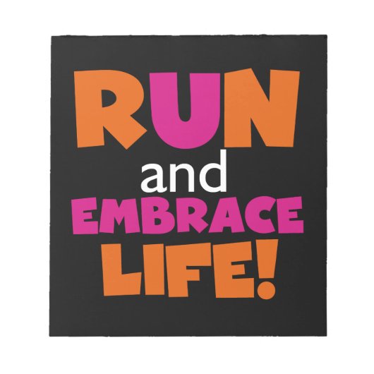 Bloc-note Orange Rose Texte Fitness Runner Marathon (Devant)