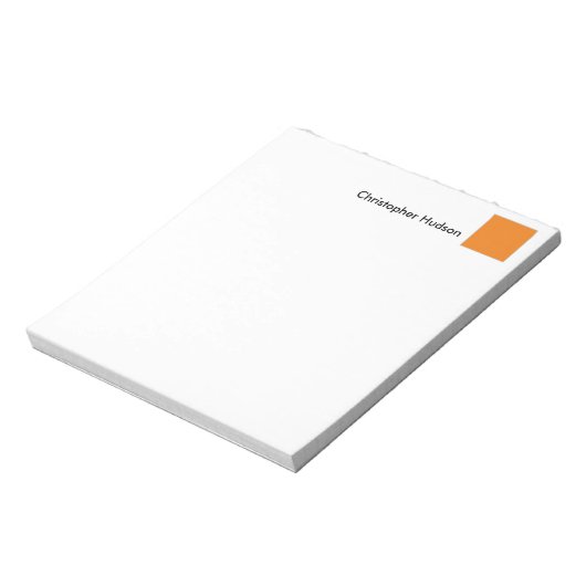 Bloc-note Orange simple blanc créatif professionnel (Tourné)