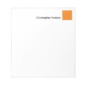 Bloc-note Orange simple blanc créatif professionnel (Devant)