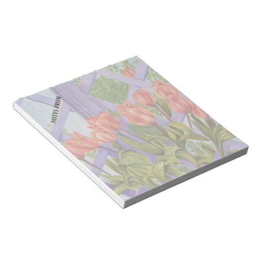 BLOC-NOTE ORANGE TULIPS PAGE DE NOTES PERSONNALISABLE (Incliné)