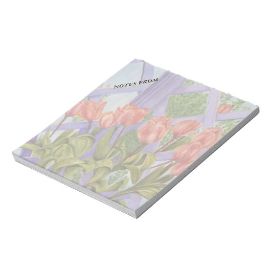 BLOC-NOTE ORANGE TULIPS PAGE DE NOTES PERSONNALISABLE (Tourné)