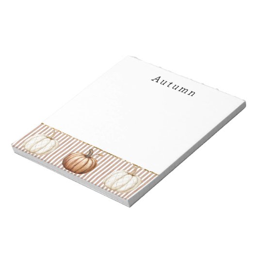 Bloc-note Orange White Fall Citrouilles personnalisée (Tourné)