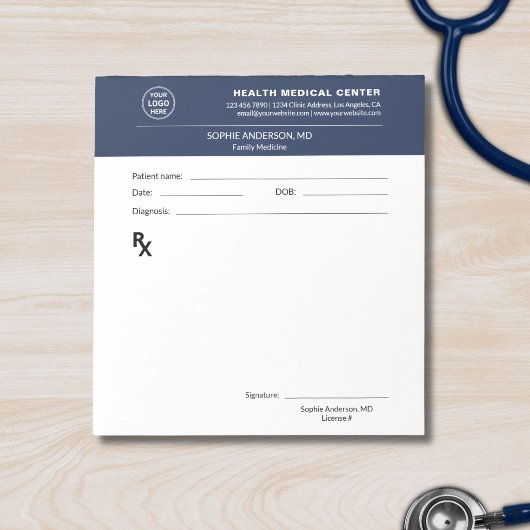 Bloc-note Ordonnance du Médecin de la Clinique Médicale
