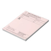 Bloc-note Ordonnance médicale éditable rose pastel (Tourné)