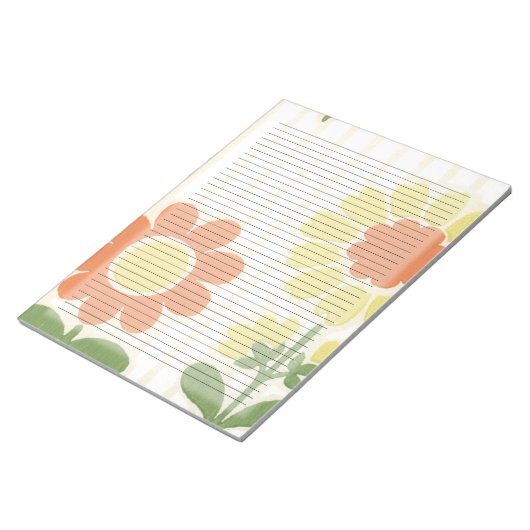 Bloc-note Ordre Dirigé Rétro Orange Mid Century Jaune (Incliné)