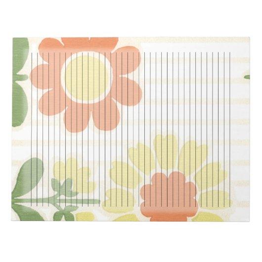 Bloc-note Ordre Dirigé Rétro Orange Mid Century Jaune (Devant)