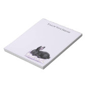 Bloc-note Oreiller Lavande Étoiles Dorées Lapin Noir Endormi (Tourné)