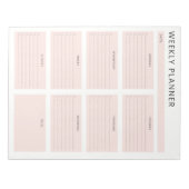 Bloc-note Organisateur hebdomadaire Pink White (Devant)