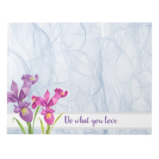 Bloc-note Organza végétale violette Iris (Devant)