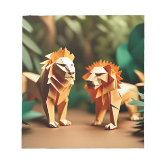 Bloc-note Origami Art-Monarque de la Jungle : Un Lion Majest