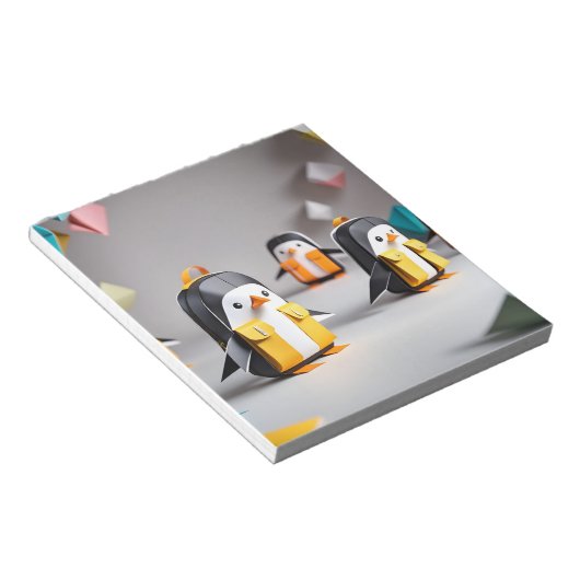 Bloc-note Origami Art - Pingouins adorables pour bébés dans (Incliné)