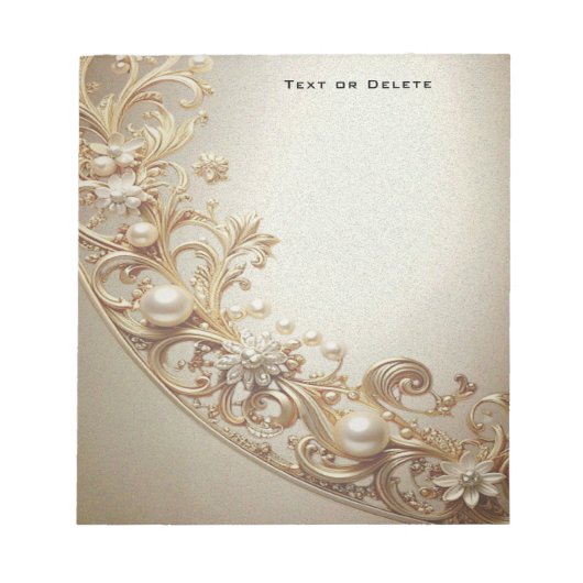 Bloc-note Ornate Gold Flourish Notepad (Devant)