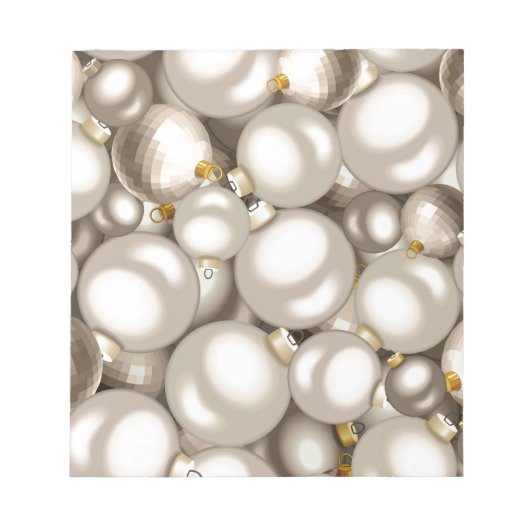 Bloc-note ornements de noël argenté (Devant)