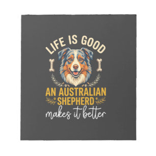 Bloc-note Os Australien Bonne Vie de l'os de chien de berger