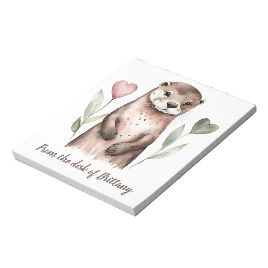 Bloc-note Otter Adorable Avec Fleurs Coeurs (Tourné)