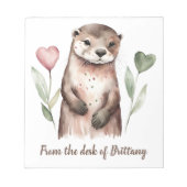 Bloc-note Otter Adorable Avec Fleurs Coeurs (Devant)