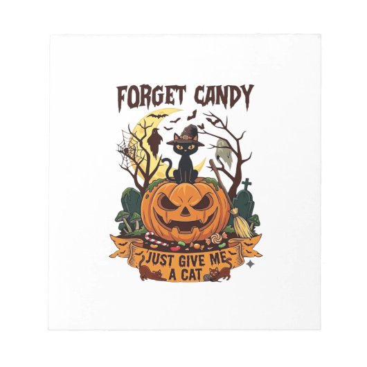 Bloc-note Oublie les bonbons, donne-moi simplement Halloween (Devant)