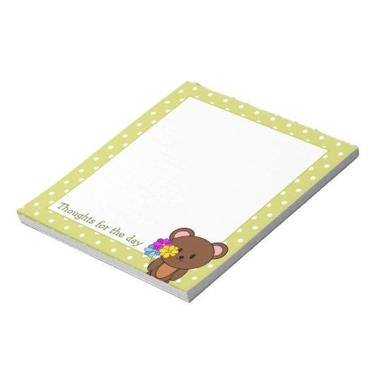 Bloc-note Ours Brown Avec Un Ensemble De Fleurs (Tourné)