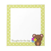 Bloc-note Ours Brown Avec Un Ensemble De Fleurs (Devant)