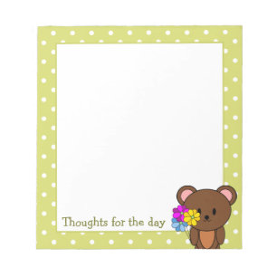 Bloc-note Ours Brown Avec Un Ensemble De Fleurs