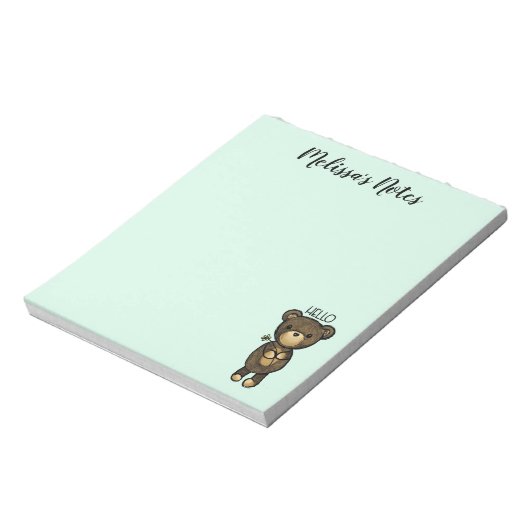 Bloc-note Ours Brown mignon tenant une Fleur Jaune (Tourné)