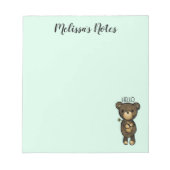 Bloc-note Ours Brown mignon tenant une Fleur Jaune (Devant)