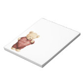 Bloc-note Ours en peluche cœur rouge (Tourné)