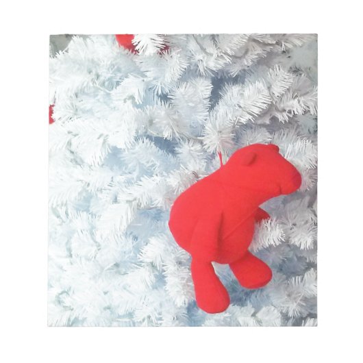 Bloc-note Ours en peluche rouge dans l'arbre de Noël (Devant)