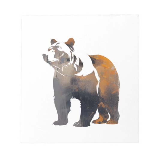 Bloc-note Ours Grizzly Faune Style Silhouette (Devant)