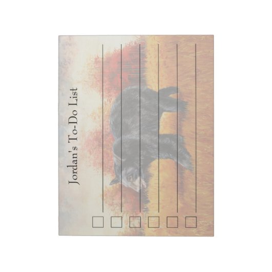 Bloc-note Ours noir en forêt d'automne (Tourné)