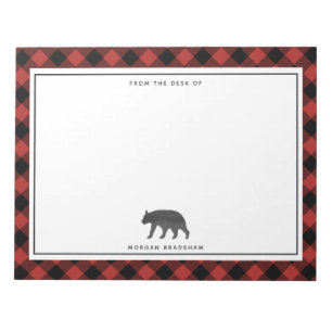 Bloc-note Ours Noir Plaid Buffalo Personnalisé