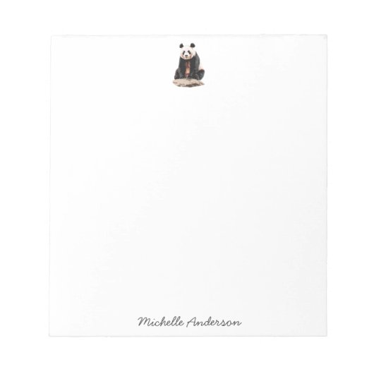 Bloc-note Ours Panda Mignon Branché Personnalisé (Devant)