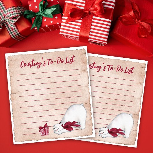 Bloc-note Ours polaire de Noël