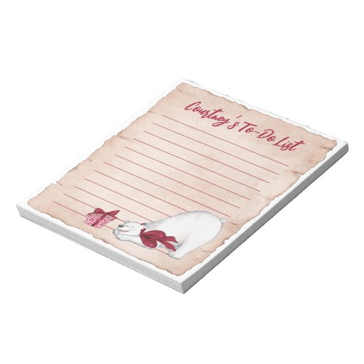 Bloc-note Ours polaire de Noël (Tourné)