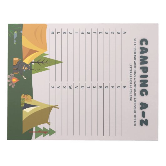 Bloc-note Outdoor Adventure Camping A-Z Explorer Jeu (Devant)