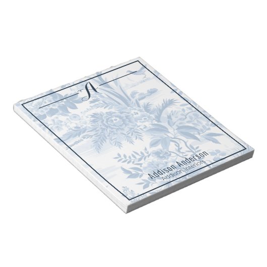 Bloc-note Outil de monogramme initial personnalisé pour l'en (Incliné)