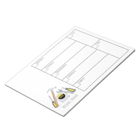Bloc-note Outils simples modernes Calendrier hebdomadaire mi (Incliné)