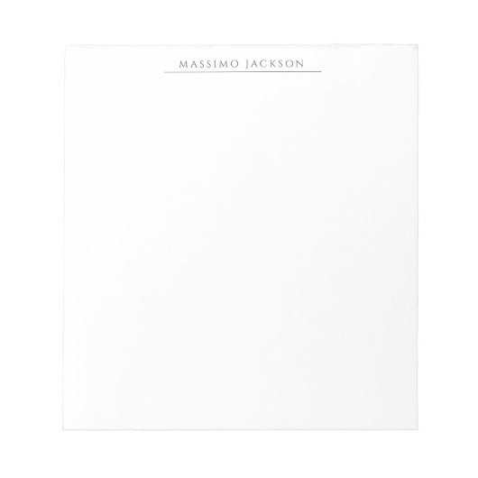 Bloc-note Own Name Calligraphy Chic Plain Simple Black White (Devant)