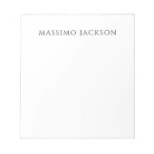 Bloc-note Own Name Calligraphy Chic Plain Simple Black White (Devant)