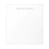 Bloc-note Own Name Calligraphy Chic Plain Simple Black White (Devant)
