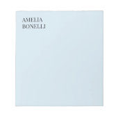 Bloc-note Own Name Modern Minimalist Professional Plain Blue (Devant)