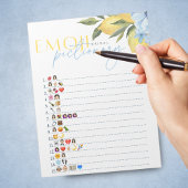 Bloc-note Pack de jeu Citron Emoji Pictionary Fête des marié