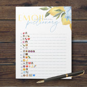 Bloc-note Pack de jeu Citron Emoji Pictionary Fête des marié