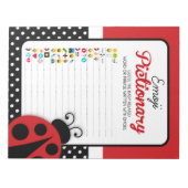 Bloc-note Pack de jeu de Baby shower de Ladybug Emoji (Devant)
