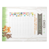 Bloc-note Pack de jeu de Baby shower de Woodland Emoji (Devant)