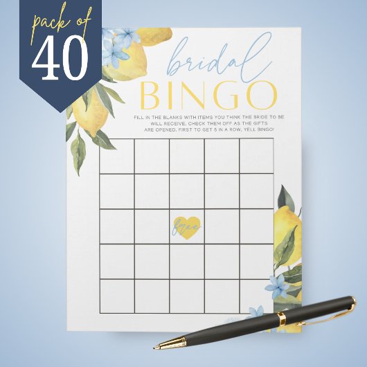 Bloc-note Pack de jeu de bingo de cadeaux de fleurs de citro