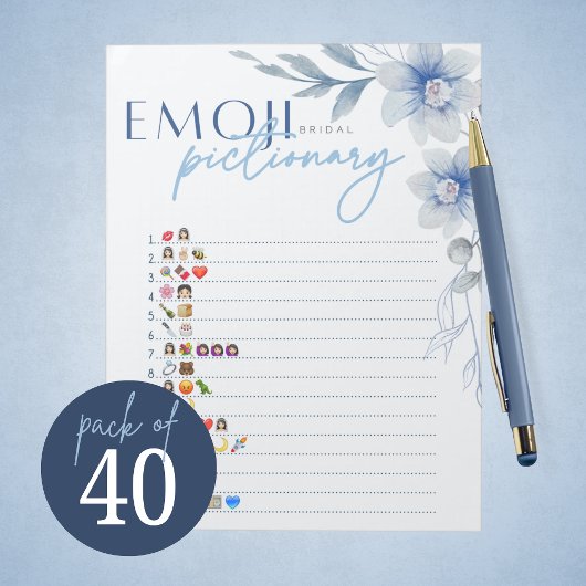 Bloc-note Pack de jeu de Fêtes des mariées Blue Emoji Pictio