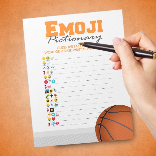 Bloc-note Pack de jeu de Pictionary Baby Shower Basketball E